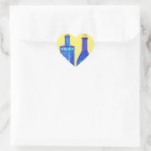 Flaschen aus blauem Glas Herz-Aufkleber (Tasche)