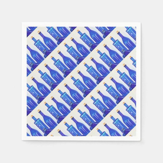 Flaschen aus blauem Glas Serviette (Vorderseite)