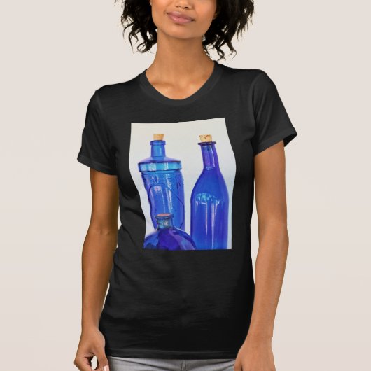 Flaschen aus blauem Glas T-Shirt (Vorderseite)