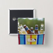 Flaschen Bier in Eis Button (Vorne & Hinten)