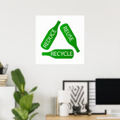Flaschen, die das gerecycelt Symbol bilden Poster (Heimbüro)