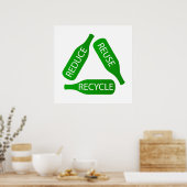 Flaschen, die das gerecycelt Symbol bilden Poster (Küche)