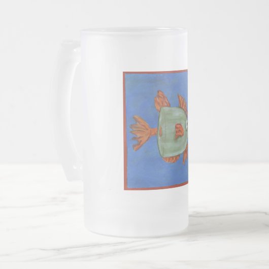 Flaschen-Fische Mattglas Bierglas (Vorderseite Links)