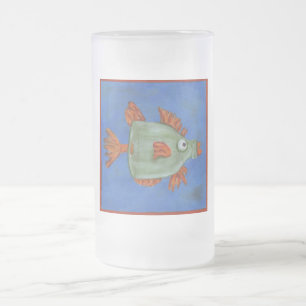Flaschen-Fische Mattglas Bierglas