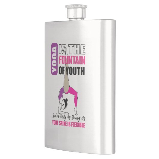 Flaschen für Yogafreunde mit Yoga-Zitat Flachmann (Links)