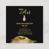 *~* Flaschen-GoldGlitzer streicht Nagellack-Kunst Quadratische Visitenkarte (Rückseite)