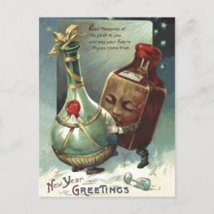 Flaschen in Liebe Postkarte