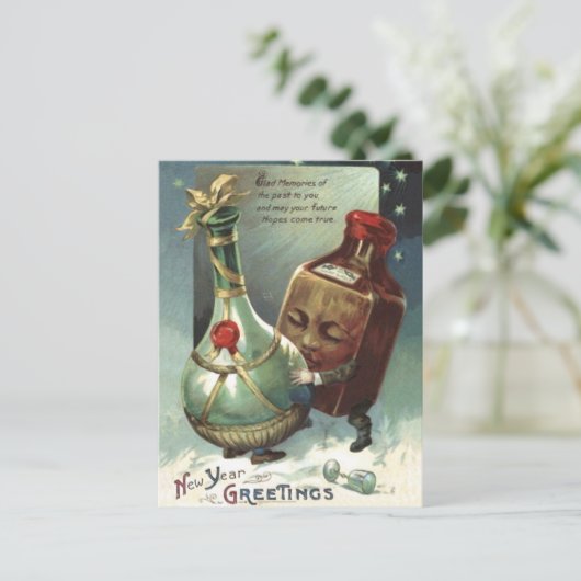 Flaschen in Liebe Postkarte (Stehend Vorderseite)