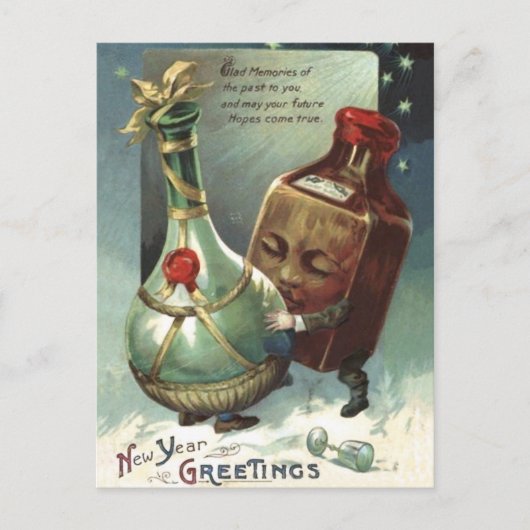 Flaschen in Liebe Postkarte (Vorderseite)