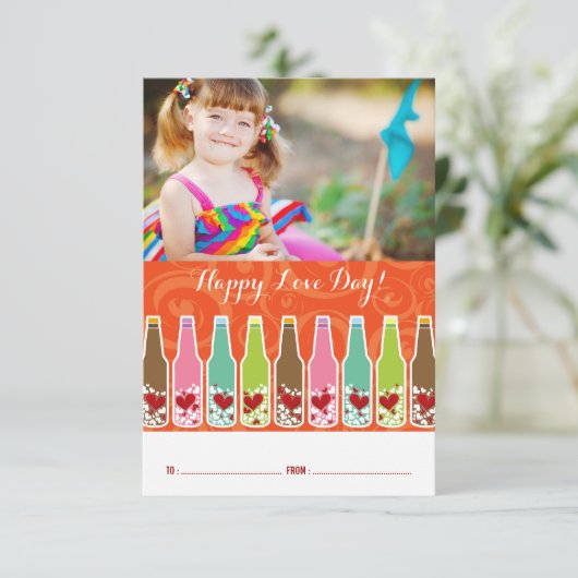 Flaschen Liebe Hörsaal Valentinstag Einladung (Stehend Vorderseite)