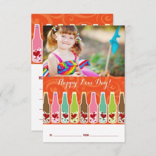Flaschen Liebe Hörsaal Valentinstag Einladung (Vorne/Hinten)