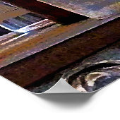 Flaschen mit Chemikalien auf Regalen Poster (Ecke)