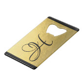 Flaschen-Öffner des Gold| Geldkarten Flaschenöffner (Vorderseite Schrägansicht)