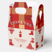 Flaschen & Stiefel Cowboy Retro Red Baby Dusche Geschenkschachtel (Geöffnet)