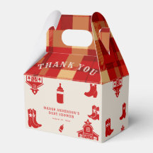 Flaschen & Stiefel Cowboy Retro Red Baby Dusche