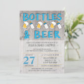 Flaschen und Bier-Baby-Dusche Einladung (Stehend Vorderseite)