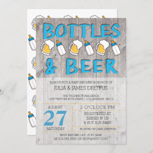 Flaschen und Bier-Baby-Dusche Einladung