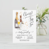 Flaschen und Bier-Baby-Dusche Einladung (Stehend Vorderseite)