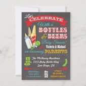Flaschen und Bierpaare - Baby-Dusche Einladung (Vorderseite)