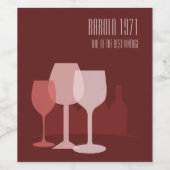 Flaschen und Gläser Weinetikett (Einzelnes Label)