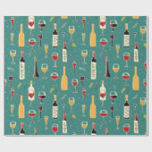 Flaschen und Glasmuster Geschenkpapier (Flach)