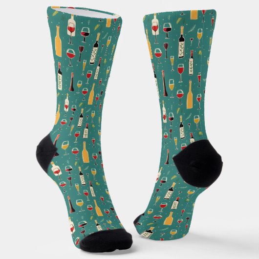 Flaschen und Glasmuster Socken (Gewinkelt)