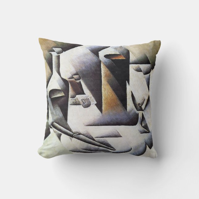 Flaschen und Messer, durch Juan Gris Kissen (Vorderseite)