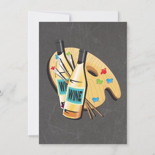 Flaschen und Pinsel Malerei und Party "Sip Art" Einladung (Rückseite)