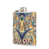 Flaschen-Zeichnen mit Blumen Flachmann (Links)