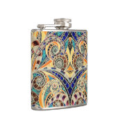 Flaschen-Zeichnen mit Blumen Flachmann (Rechts)