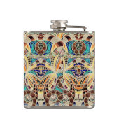 Flaschen-Zeichnen mit Blumen Flachmann (Rückseite)