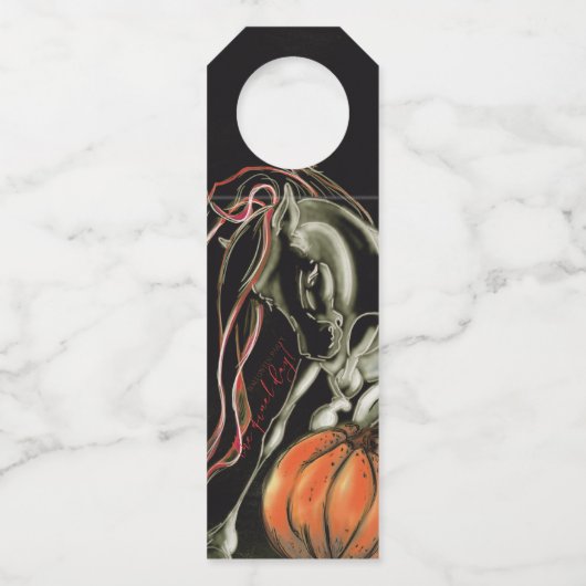 Flaschenanhänger Halloween Party, Geisterpferd (Vorderseite)