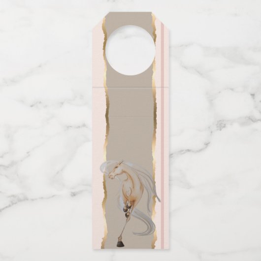 Flaschenanhänger mit edlem Pferdemotiv (Vorderseite)