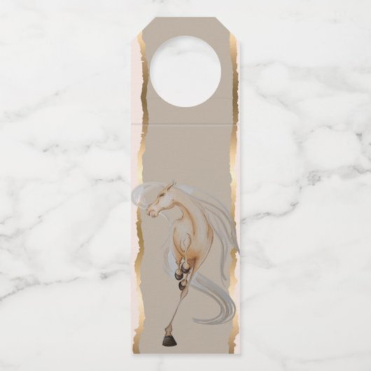 Flaschenanhänger mit edlem Pferdemotiv (Rückseite)