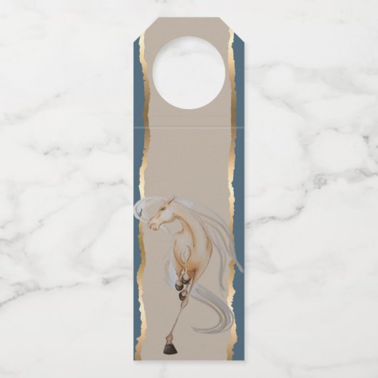 Flaschenanhänger mit edlem Pferdemotiv (Vorderseite)