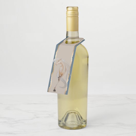 Flaschenanhänger mit edlem Pferdemotiv (Angewinkelt)