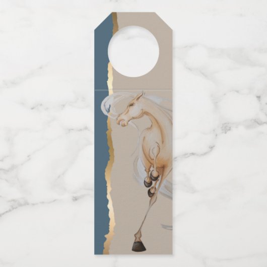 Flaschenanhänger mit edlem Pferdemotiv (Rückseite)