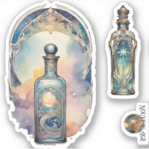 Flaschenaufkleber und Bonus-Galaxy-Aufkleber Aufkleber
