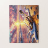 Flaschenbotschaft Sunset Beach Küste Puzzle (Vertikal)