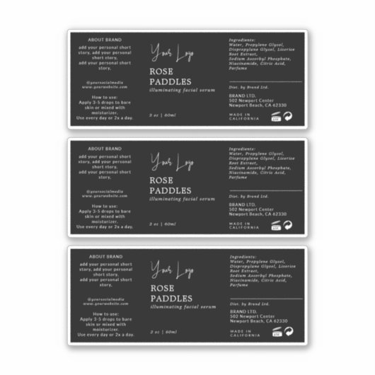 Flaschenetikett Aufkleber (Vorderseite)