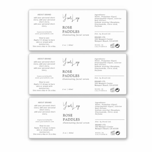 Flaschenetikett Aufkleber (Vorderseite)