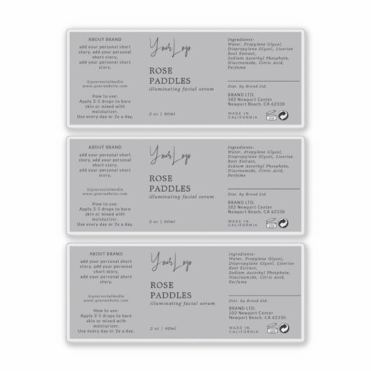 Flaschenetikett Aufkleber (Vorderseite)