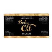 Flaschenetikett aus schwarzem Gold (Vorne)