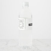 Flaschenetikett Bachelorett, Hangover Helfer Wasserflaschenetikett (Rückseite)