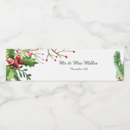 Flaschenetikett Botanische Wasserfarbenhochzeit Wasserflaschenetikett