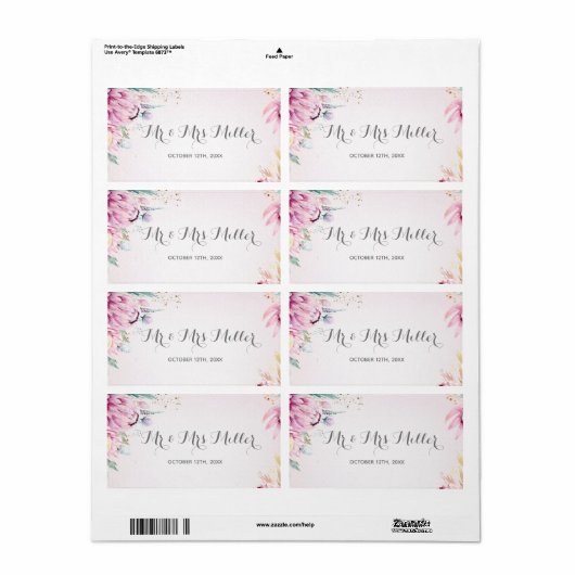 Flaschenetikett Champagner Weinflasche Blumenhochz (Vorne)