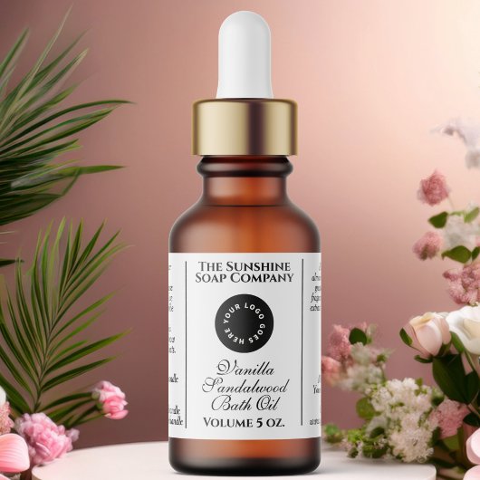 Flaschenetikett für klassische weiße Kosmetika Adressaufkleber