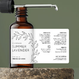 Flaschenetikett für Minimalistische botanische Hau