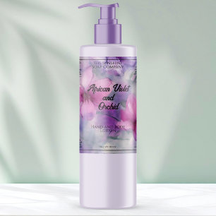 Flaschenetikett für Rosa und Lila-Blumen Schaumweinetikett