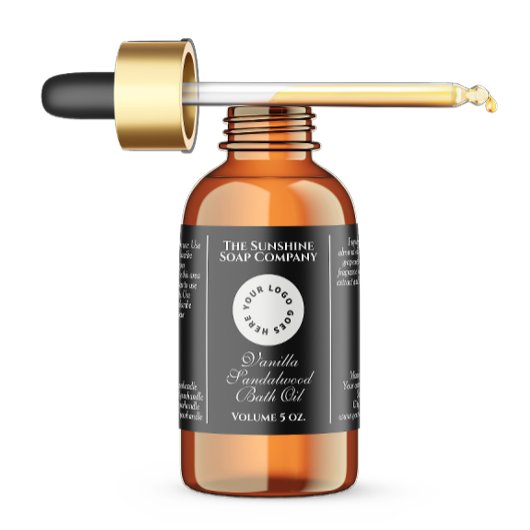 Flaschenetikett für schwarze Kosmetik Etiketten